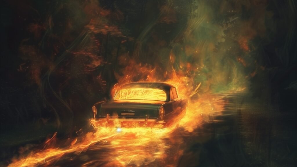 Car on fire dream