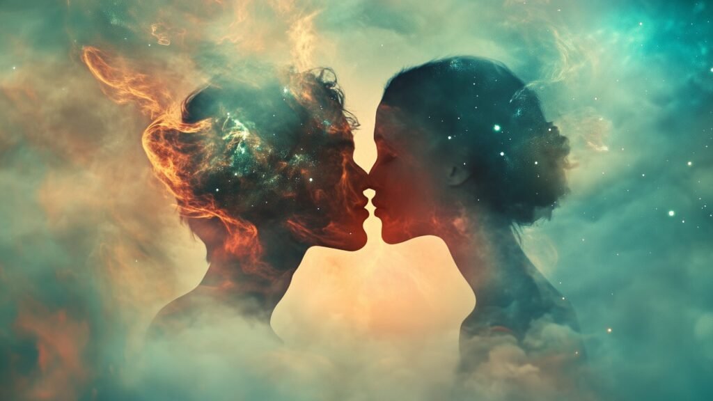 A man and a woman kiss leading up to sex in a dream