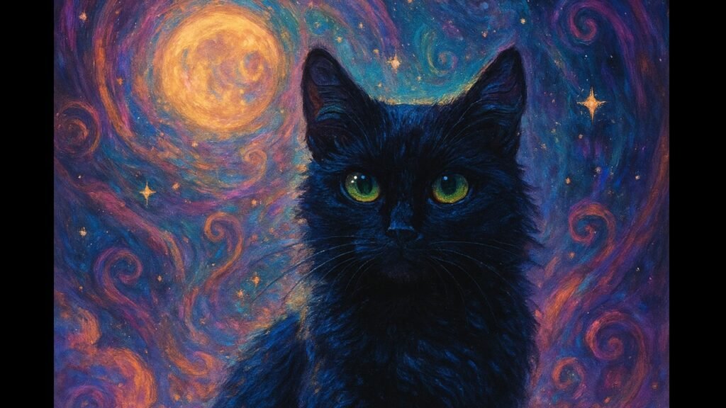 Black cat in a dream