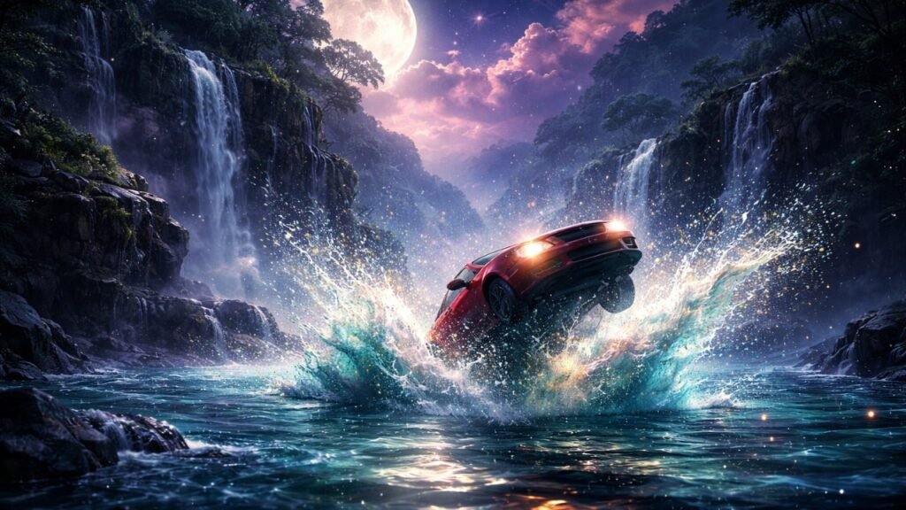 Car crashes into water dream