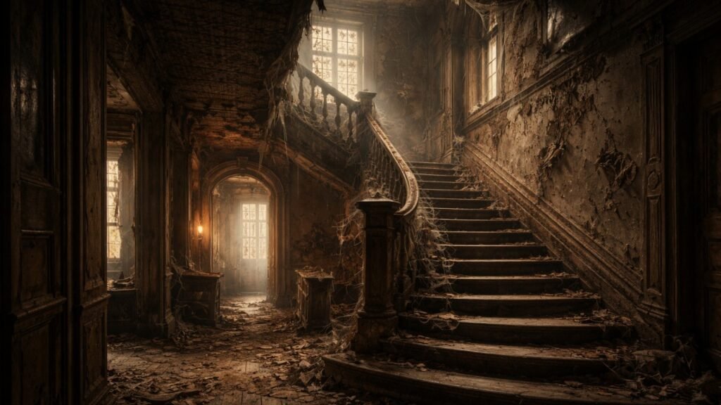 Decaying staircase in a dream
